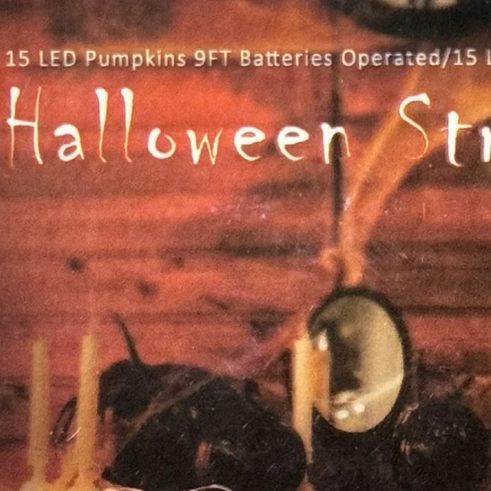 🎃*NWT* Purple & Orange 9ft‎ Jack-O-Lantern String Lights